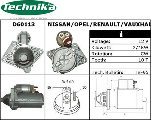 Technika D60113 - Starteris adetalas.lv