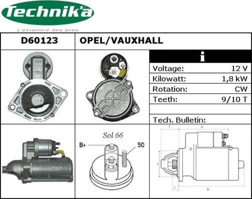 Technika D60123 - Starteris adetalas.lv