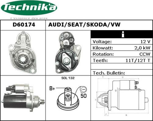 Technika D60174 - Starteris adetalas.lv