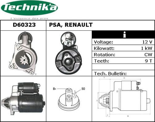 Technika D60323 - Starteris adetalas.lv