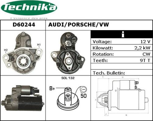 Technika D60244 - Starteris adetalas.lv