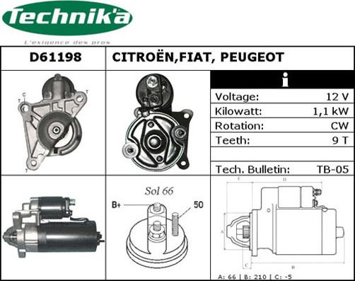 Technika D61198 - Starteris adetalas.lv