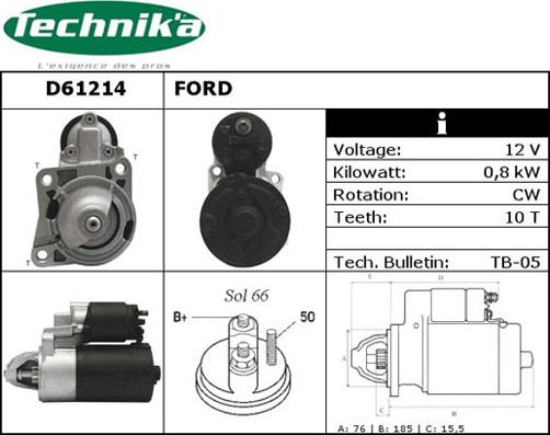 Technika D61214 - Starteris adetalas.lv