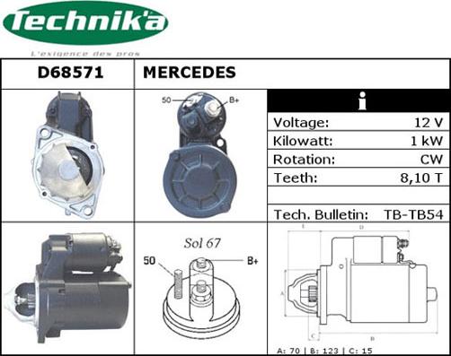 Technika D68571 - Starteris adetalas.lv