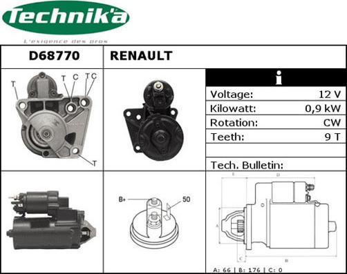 Technika D68770 - Starteris adetalas.lv