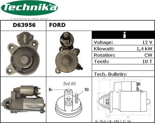 Technika D63956 - Starteris adetalas.lv