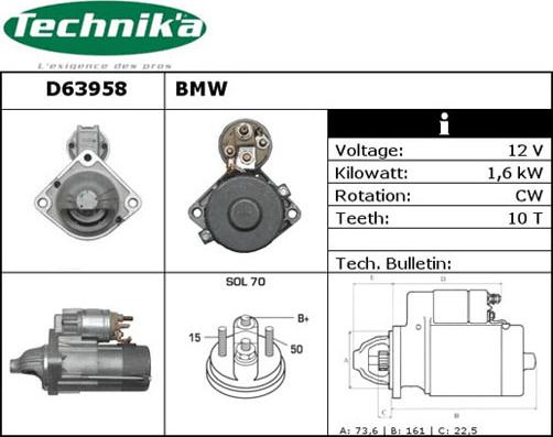 Technika D63958 - Starteris adetalas.lv