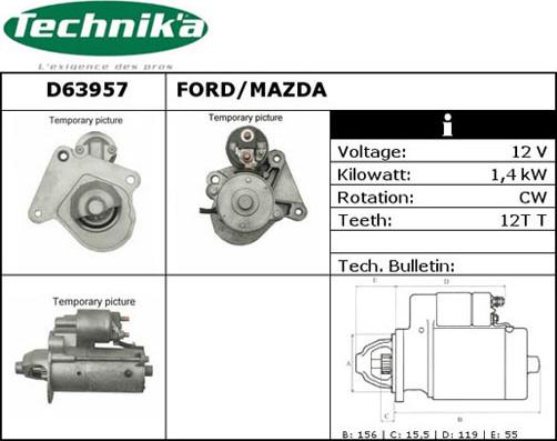 Technika D63957 - Starteris adetalas.lv