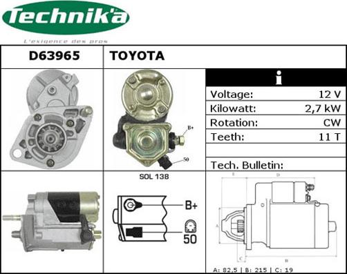 Technika D63965 - Starteris adetalas.lv