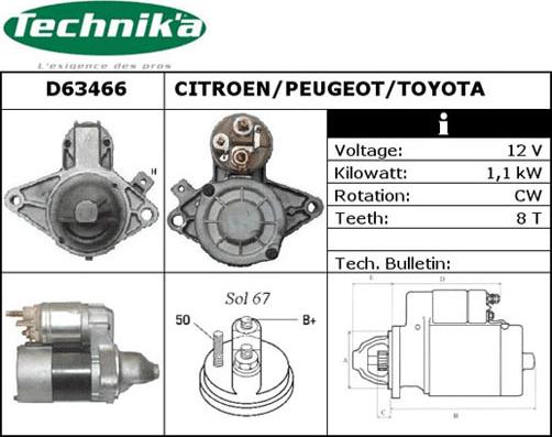 Technika D63466 - Starteris adetalas.lv