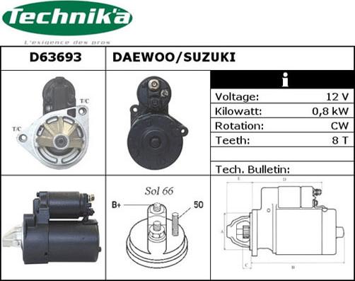 Technika D63693 - Starteris adetalas.lv