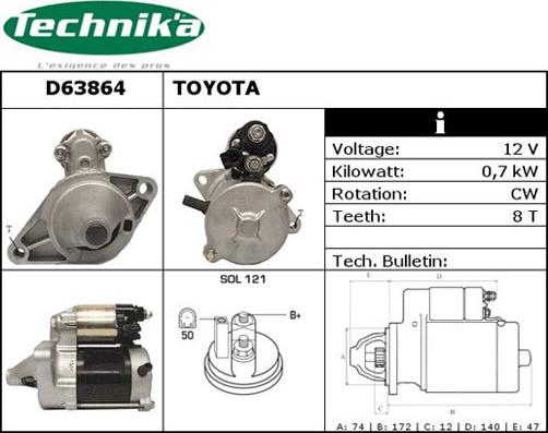 Technika D63864 - Starteris adetalas.lv