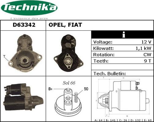 Technika D63342 - Starteris adetalas.lv