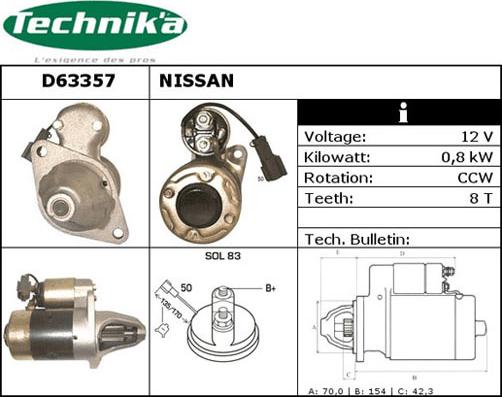 Technika D63357 - Starteris adetalas.lv