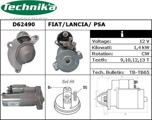 Technika D62490 - Starteris adetalas.lv