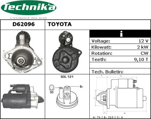 Technika D62096 - Starteris adetalas.lv