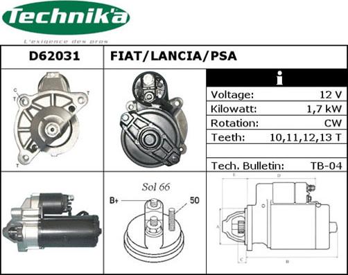 Technika D62031 - Starteris adetalas.lv