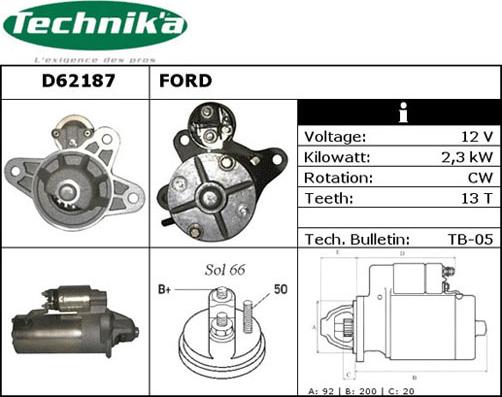 Technika D62187 - Starteris adetalas.lv