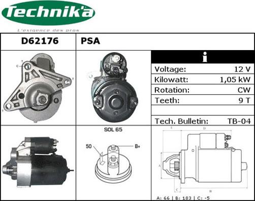 Technika D62176 - Starteris adetalas.lv