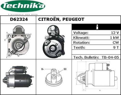 Technika D62324 - Starteris adetalas.lv