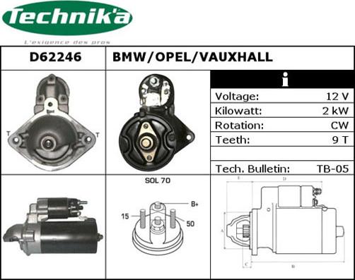 Technika D62246 - Starteris adetalas.lv