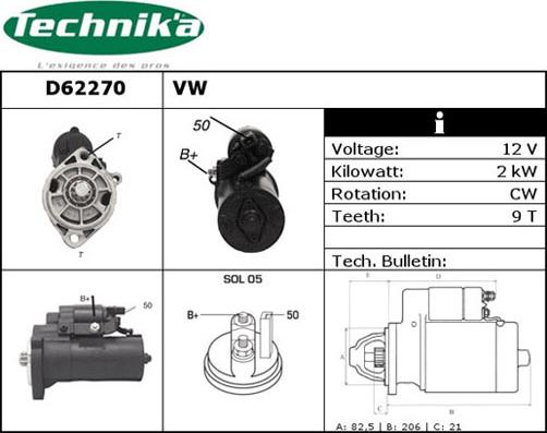 Technika D62270 - Starteris adetalas.lv