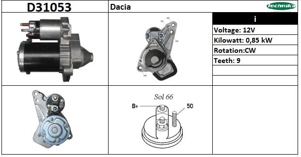 Technika D31053 - Starteris adetalas.lv