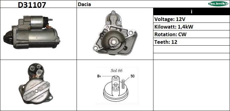 Technika D31107 - Starteris adetalas.lv