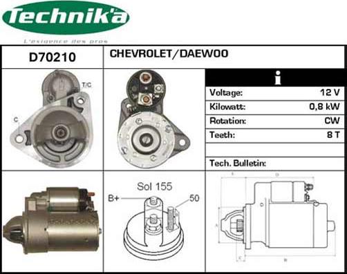 Technika D70210 - Starteris adetalas.lv