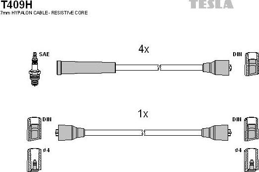 TESLA T409H - Augstsprieguma vadu komplekts adetalas.lv