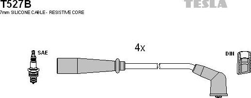 TESLA T527B - Augstsprieguma vadu komplekts adetalas.lv