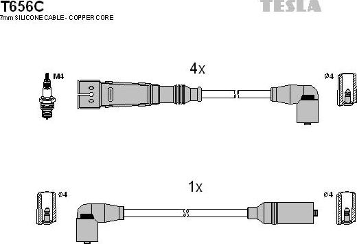 TESLA T656C - Augstsprieguma vadu komplekts adetalas.lv