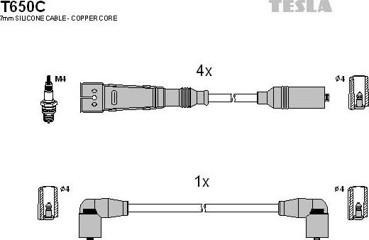 TESLA T650C - Augstsprieguma vadu komplekts adetalas.lv