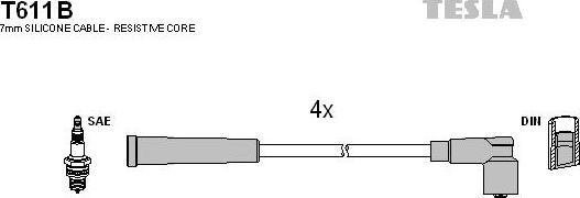 TESLA T611B - Augstsprieguma vadu komplekts adetalas.lv