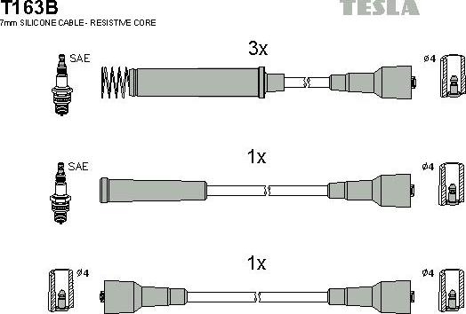 TESLA T163B - Augstsprieguma vadu komplekts adetalas.lv