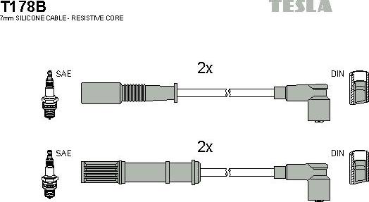 TESLA T178B - Augstsprieguma vadu komplekts adetalas.lv