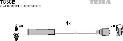 TESLA T838B - Augstsprieguma vadu komplekts adetalas.lv
