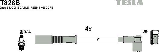 TESLA T828B - Augstsprieguma vadu komplekts adetalas.lv
