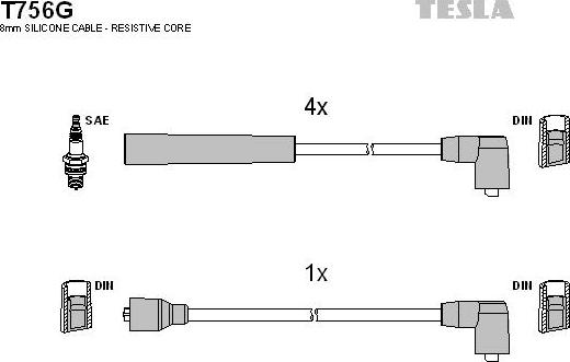 TESLA T756G - Augstsprieguma vadu komplekts adetalas.lv