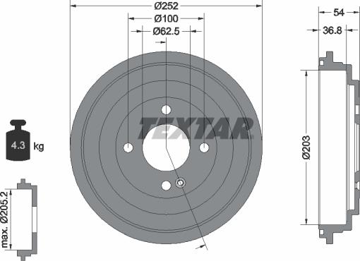 Textar 94046700 - Bremžu trumulis adetalas.lv