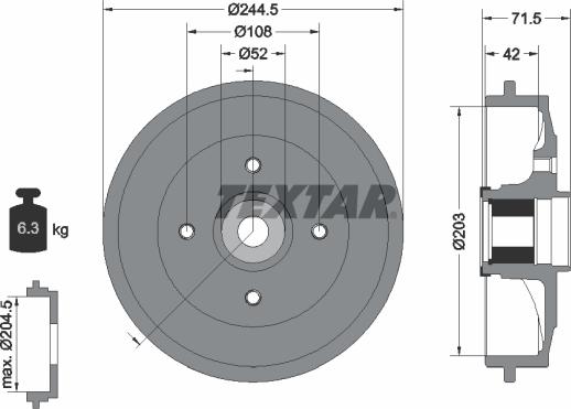 Textar 94041200 - Bremžu trumulis adetalas.lv