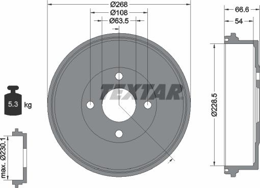 Textar 94013100 - Bremžu trumulis adetalas.lv