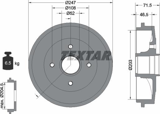 Textar 94028200 - Bremžu trumulis adetalas.lv