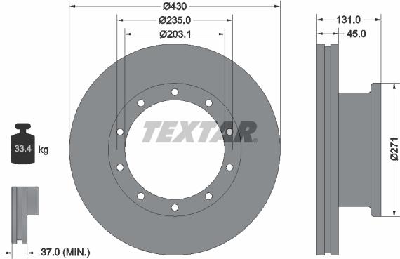 Textar 93086800 - Bremžu diski adetalas.lv