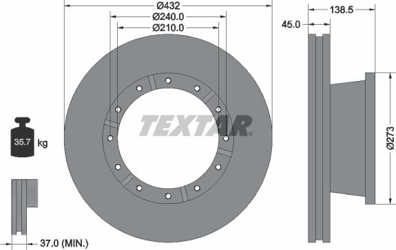 Textar 93142900 - Bremžu diski adetalas.lv