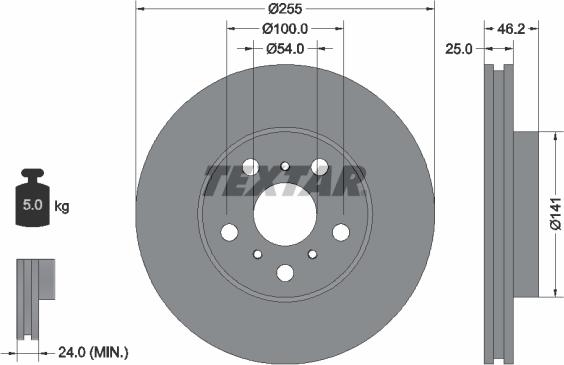 Textar 92094400 - Bremžu diski adetalas.lv