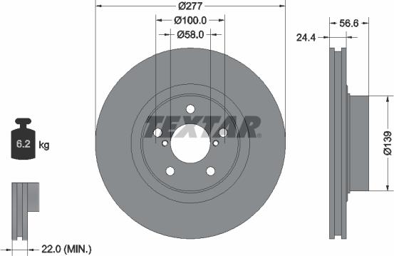 Textar 92094600 - Bremžu diski adetalas.lv