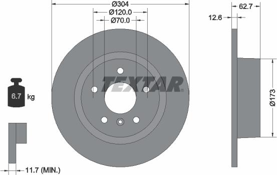 Textar 92095203 - Bremžu diski adetalas.lv