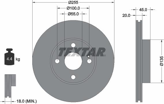 Textar 92096800 - Bremžu diski adetalas.lv