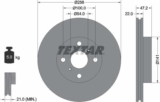 Textar 92090500 - Bremžu diski adetalas.lv